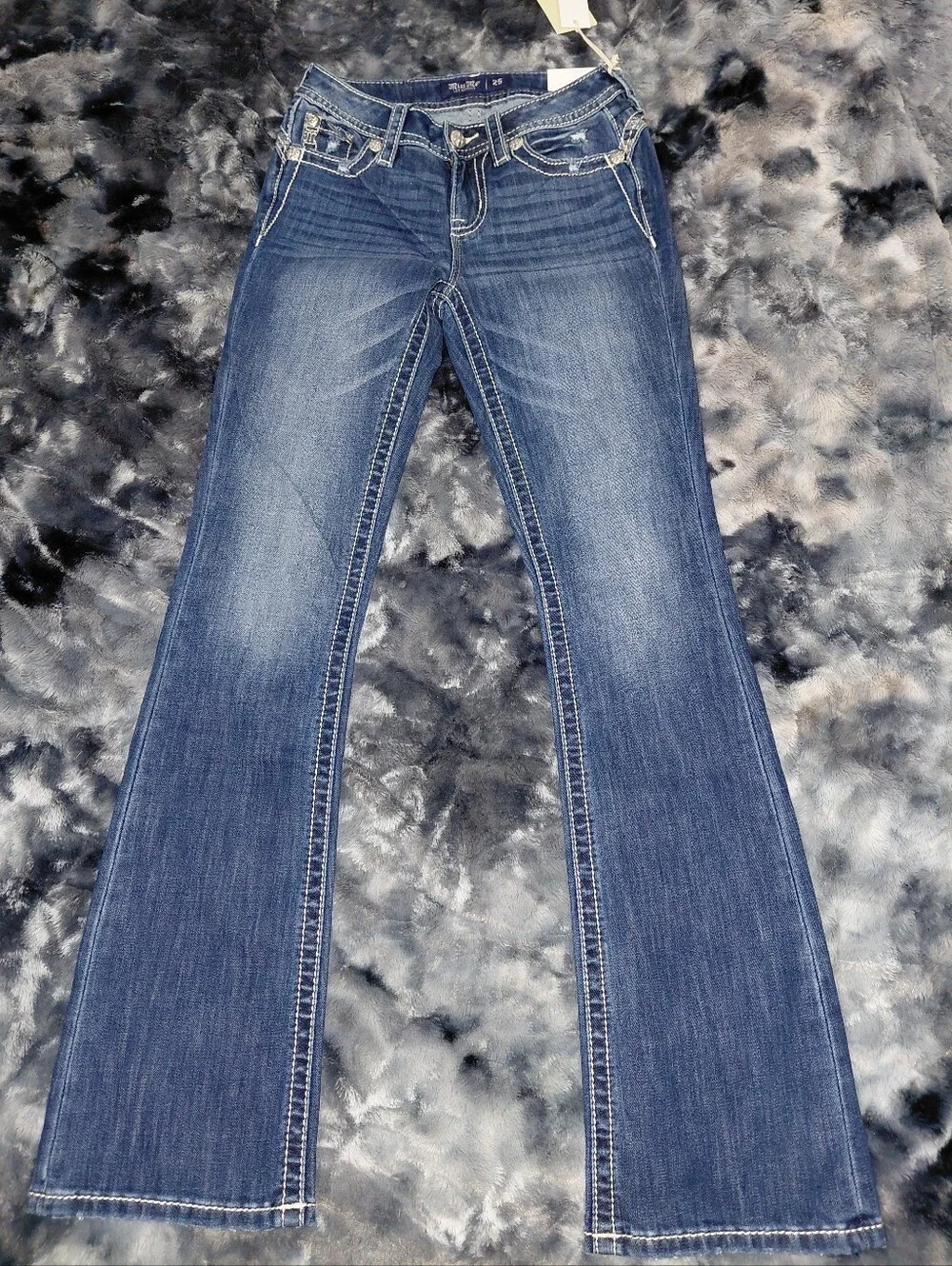 Miss Me Bootcut Jeans 25 Dark Wash Rhinestone Angel Wing Y2K Western NWT
